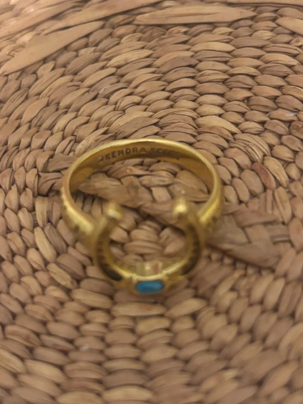 Kendra Scott Gold Horseshoe Ring with Turquoise Accent size 9